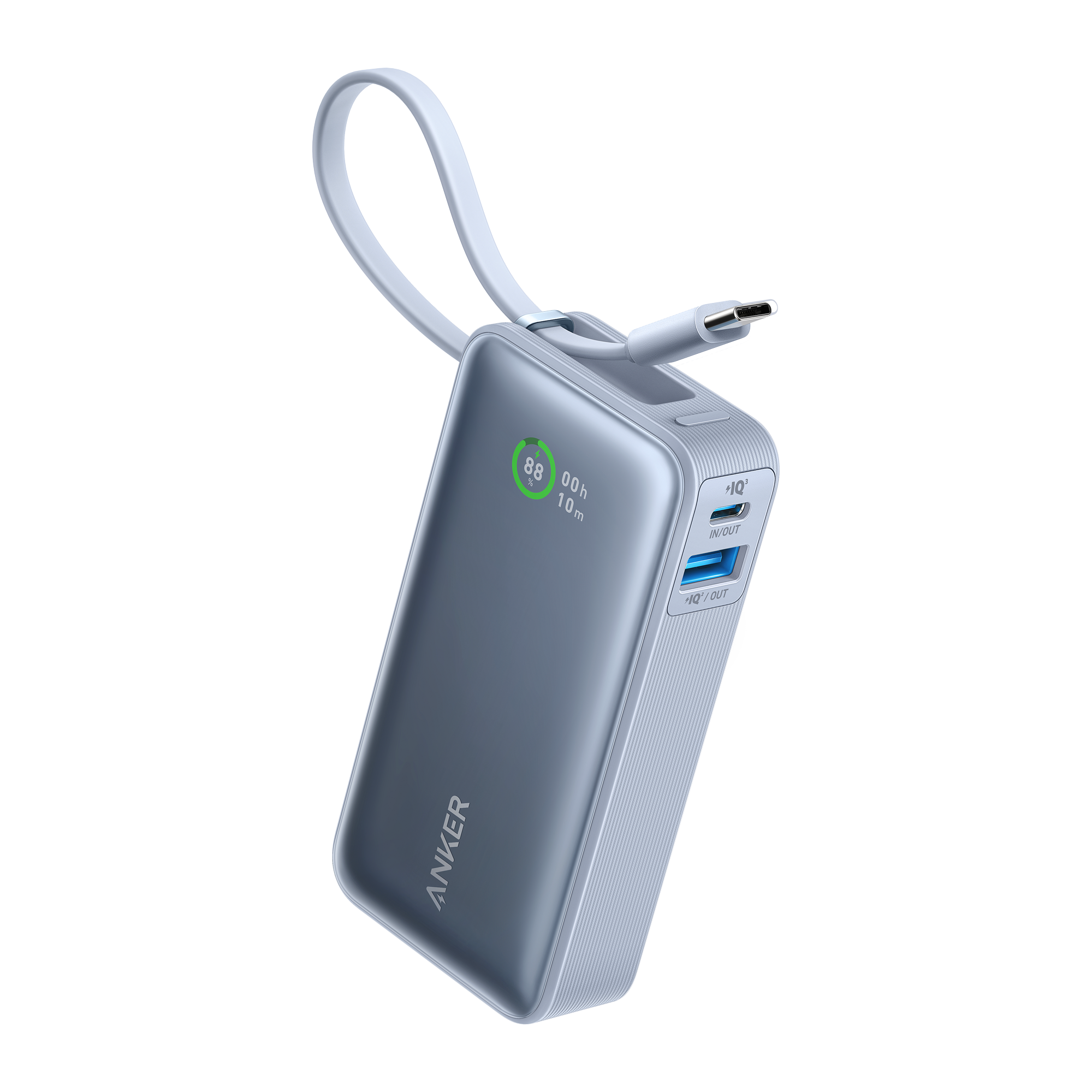 Anker Nano Power Bank (30W, Built-In USB-C Cable) G8 Ice Lake Blue