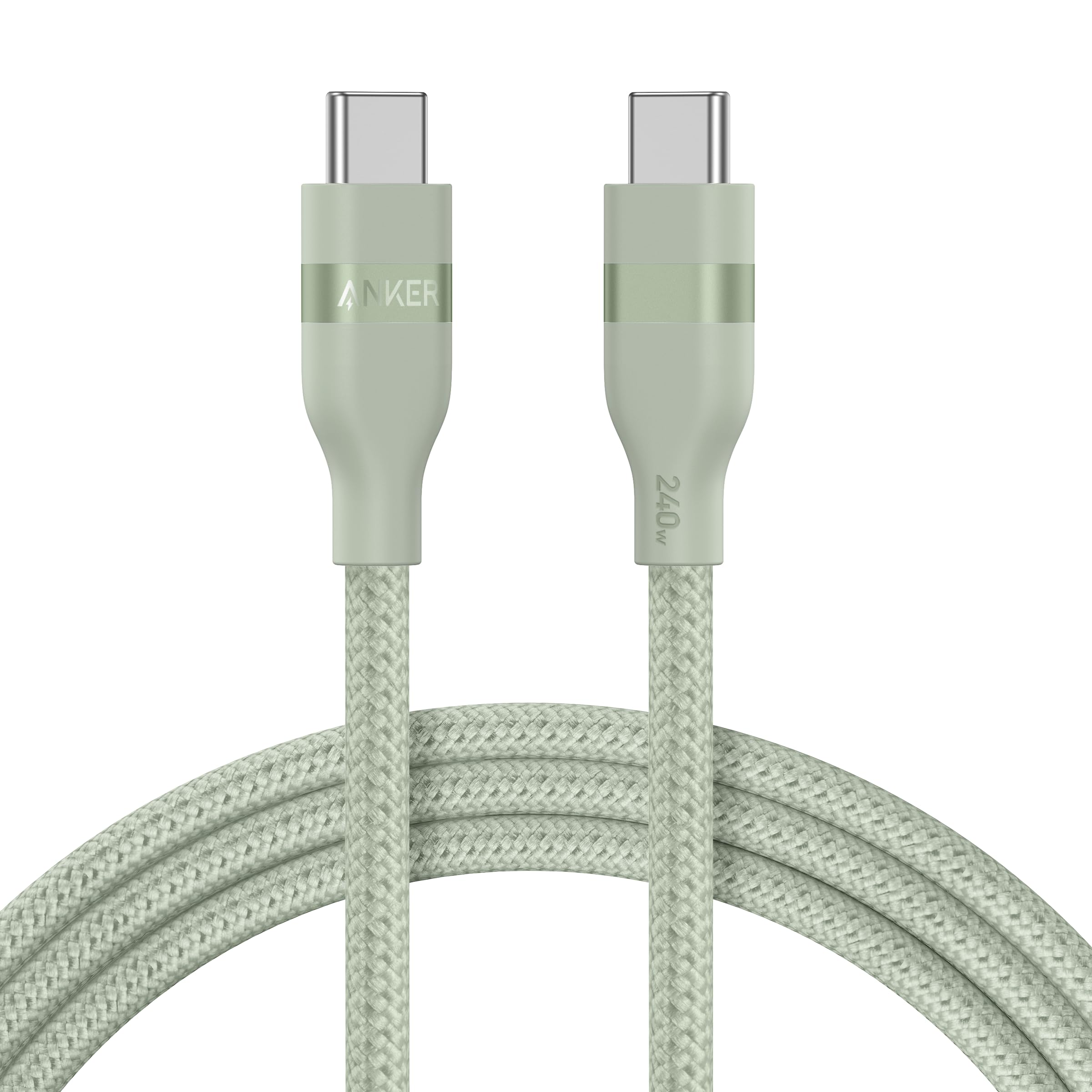 Anker USB-C to USB-C Cable (3 ft / 6 ft, 240W, Upcycled-Braided) R6 6 ft / Sprout Green