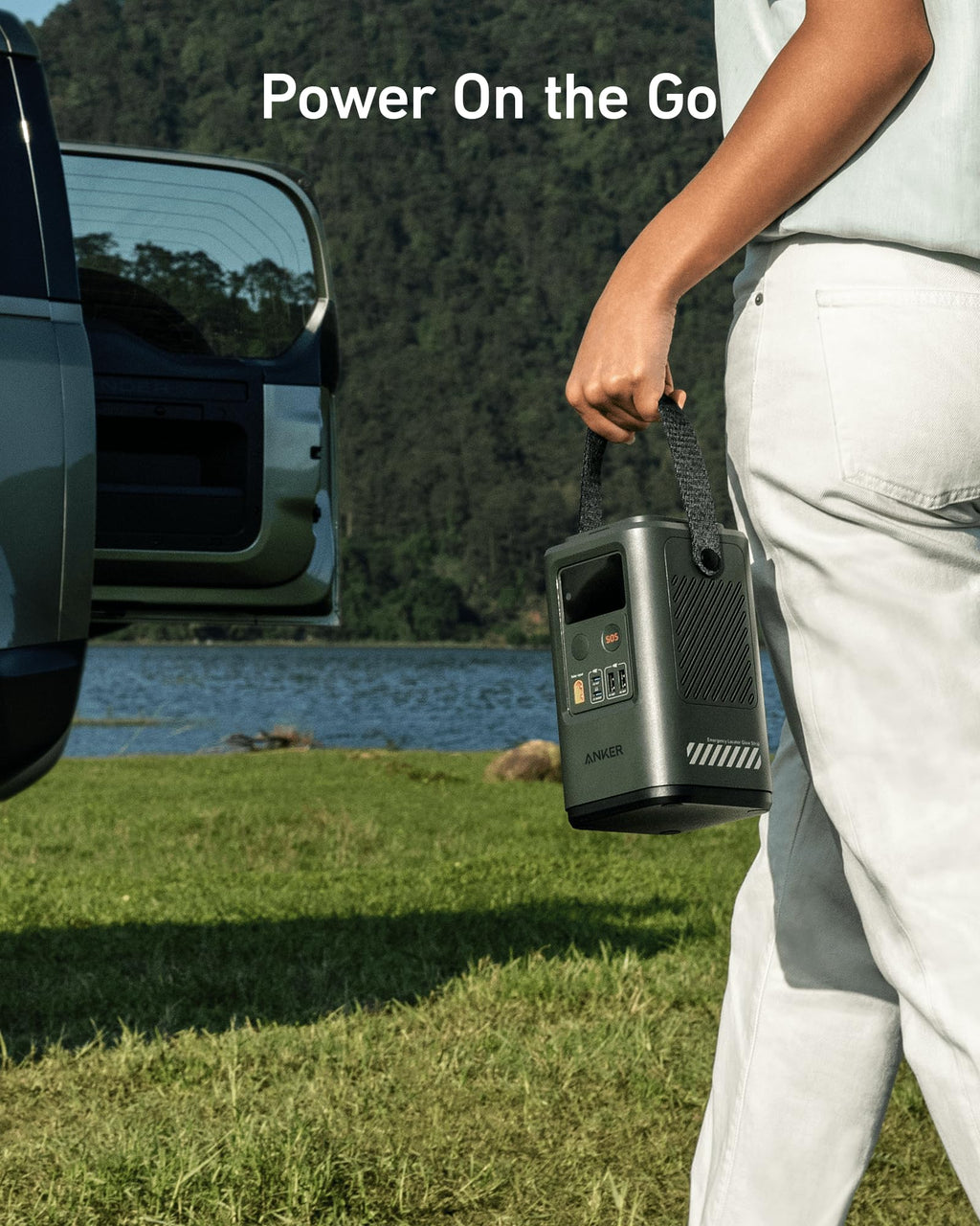 Anker power station with carrying strap for outdoor Keyword