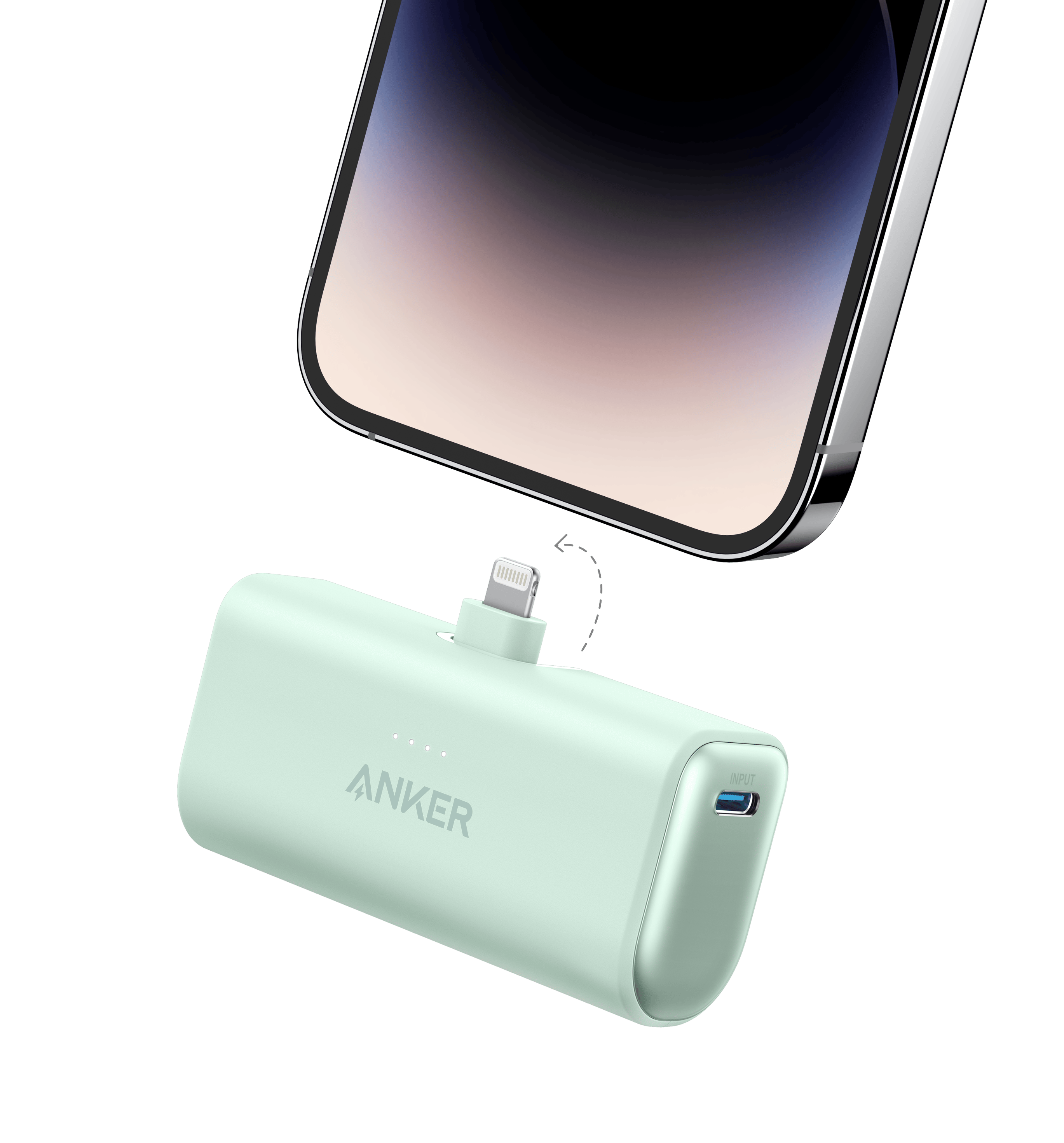 Anker Nano Power Bank (12W, Built-In Lightning Connector) V0 Mint Green