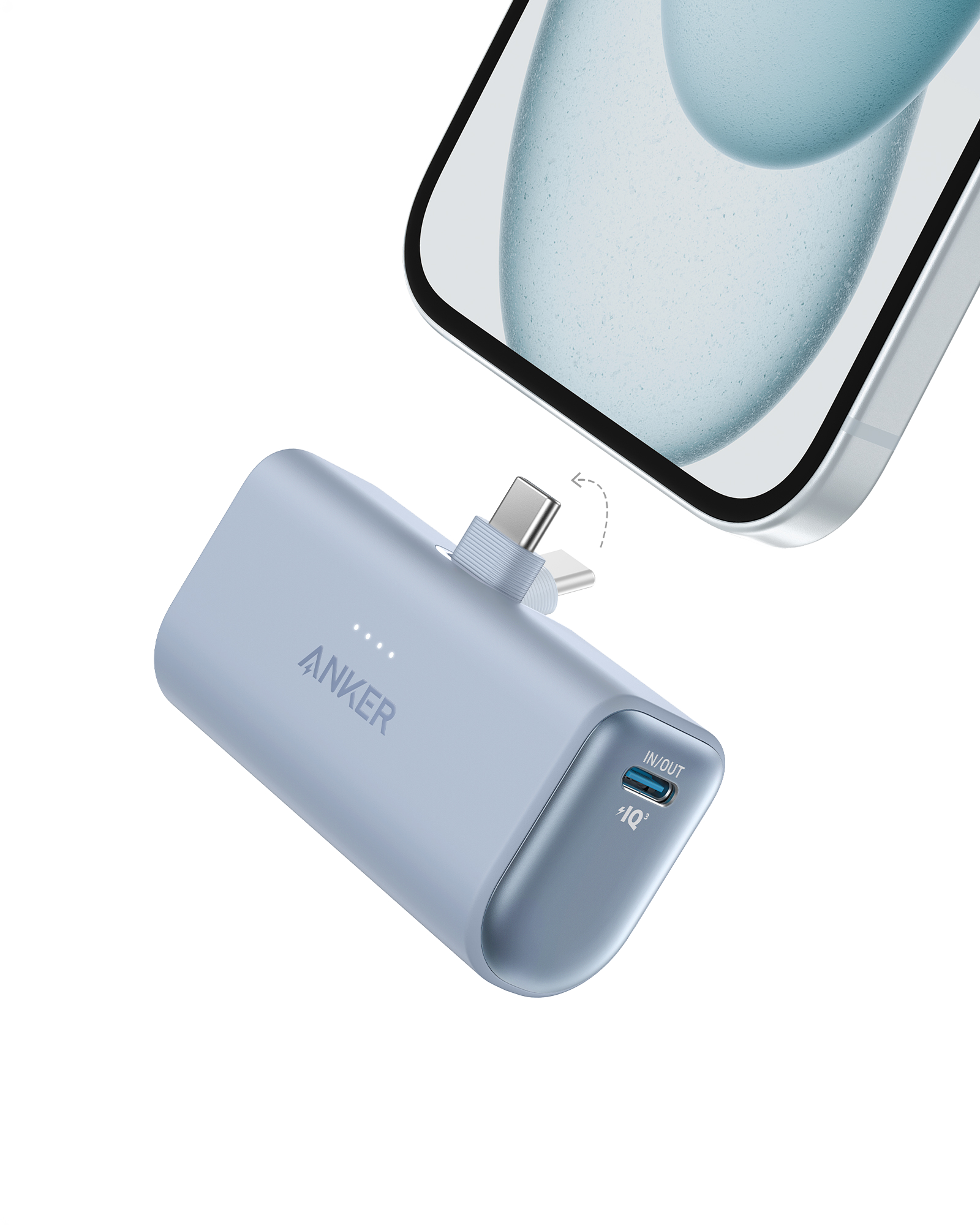 Anker Nano Power Bank (22.5W, Built-In USB-C Connector) H3 Ice Lake Blue