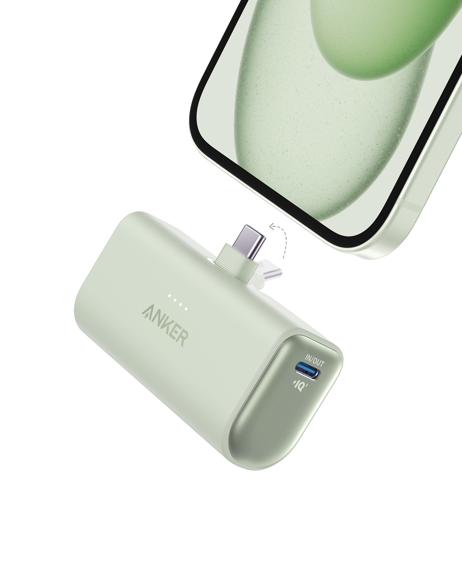 Anker Nano Power Bank (22.5W, Built-In USB-C Connector) H3 Sprout Green