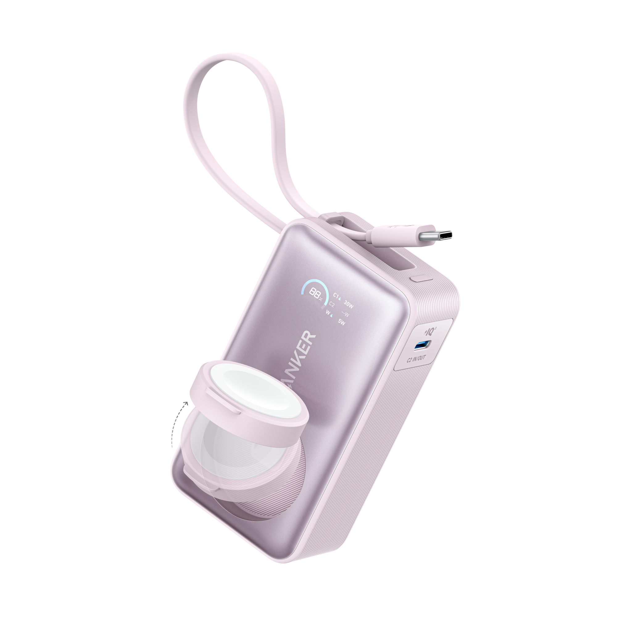Anker MagGo Power Bank (10K, 35W, For Apple Watch) J8 Pink Aura