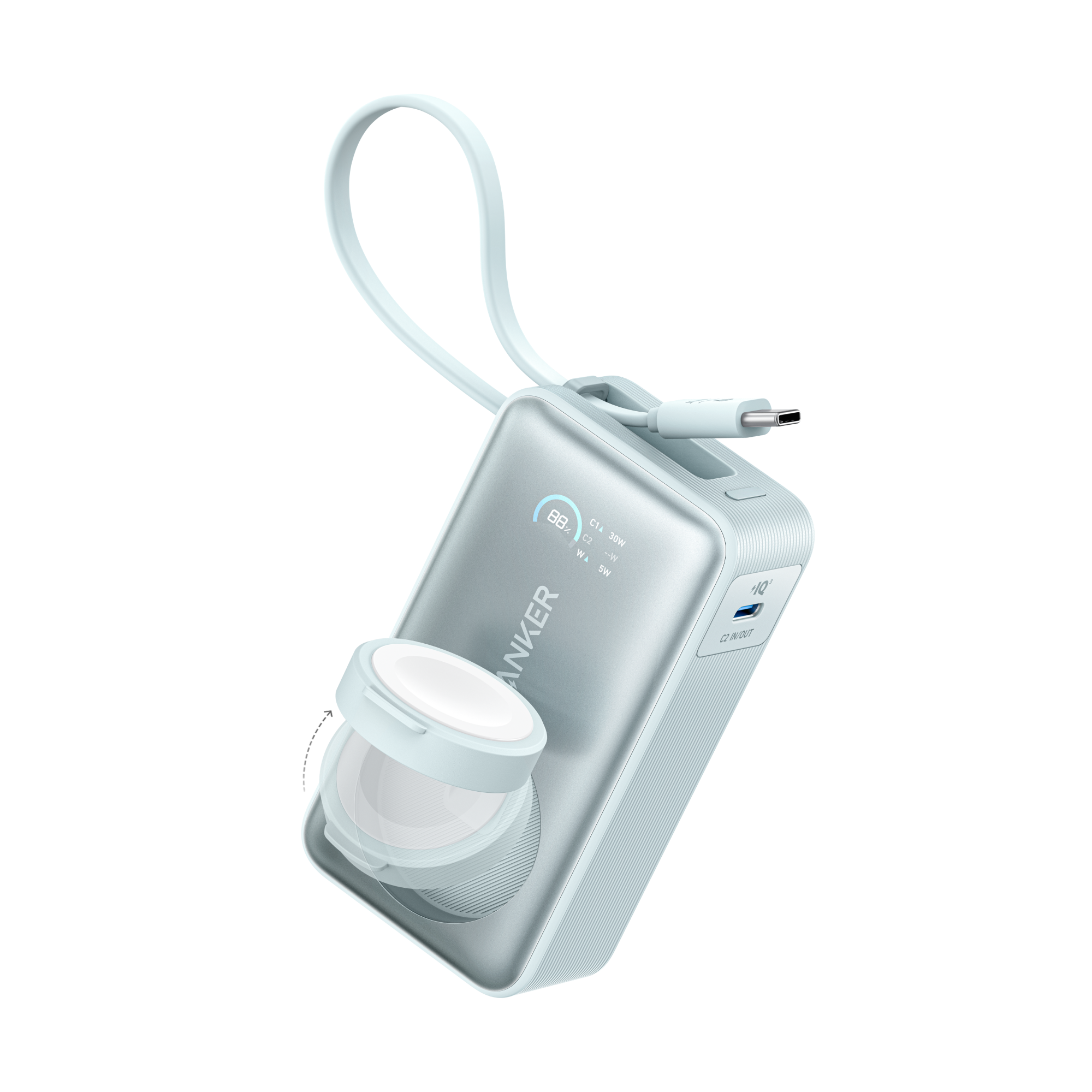 Anker MagGo Power Bank (10K, 35W, For Apple Watch) J8 Teal Oasis