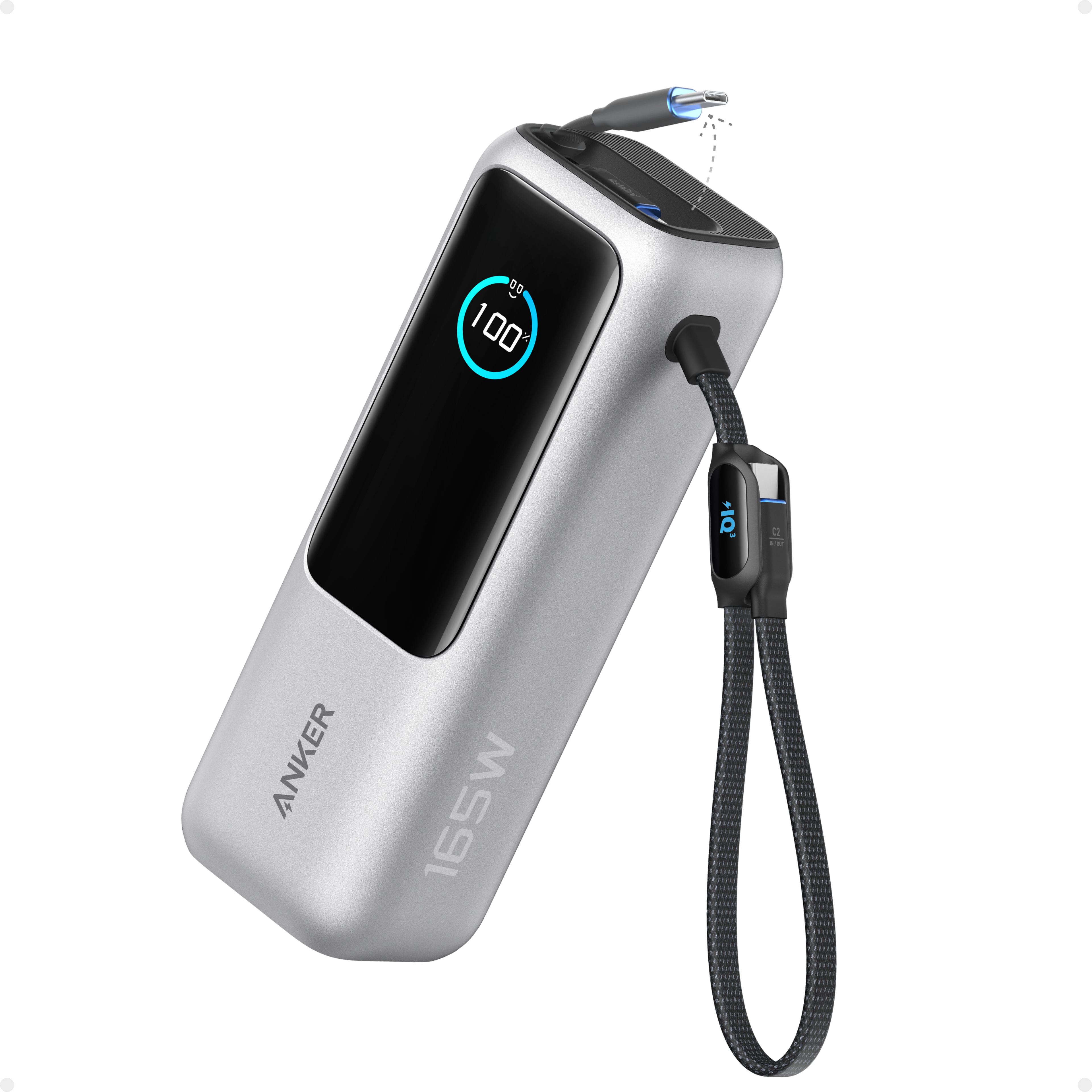 Anker Laptop Power Bank (25K, 165W, Built-In and Retractable Cables) Z5 Silver / Power Bank