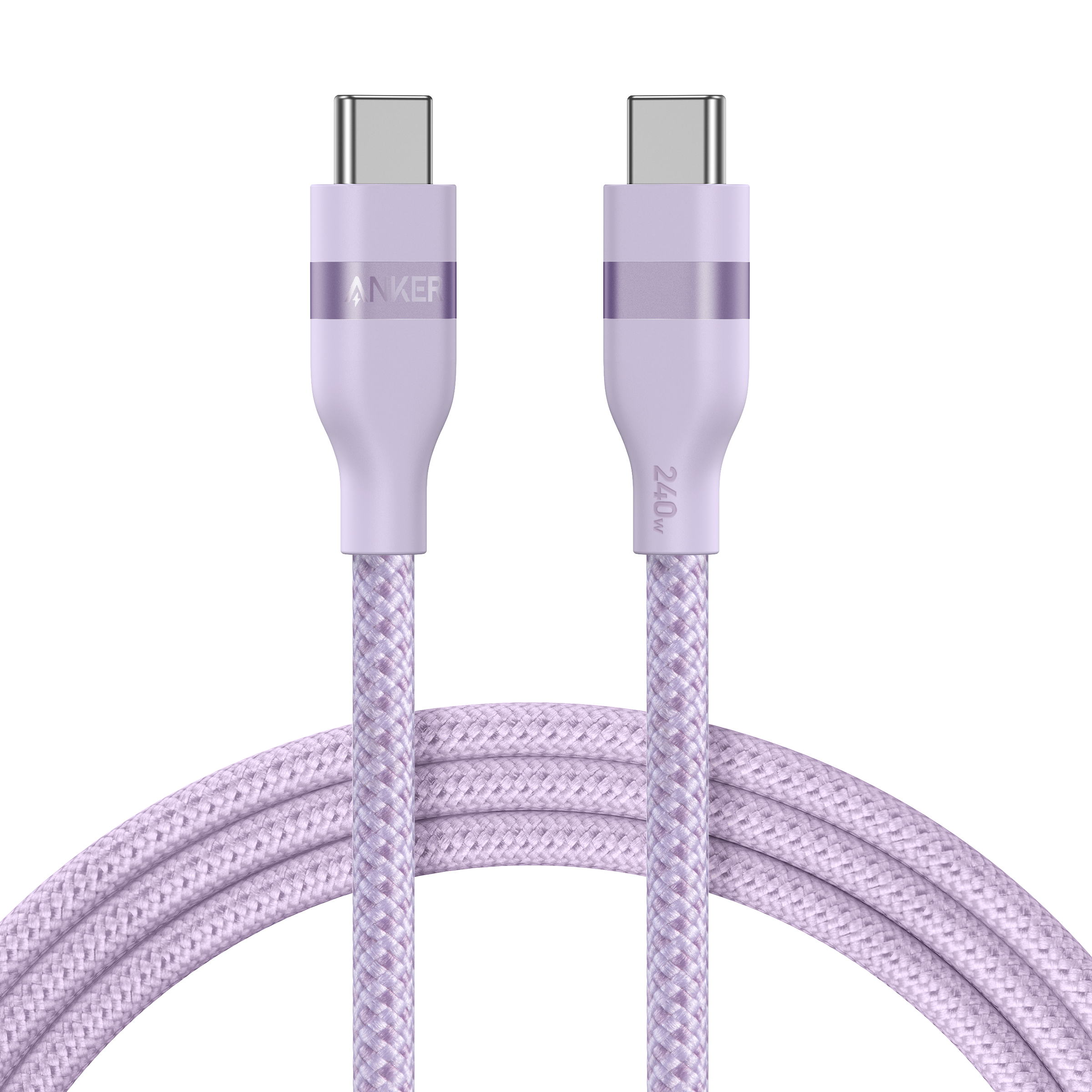Anker USB-C to USB-C Cable (3 ft / 6 ft, 240W, Upcycled-Braided) W3 6 ft / Lilac Purple