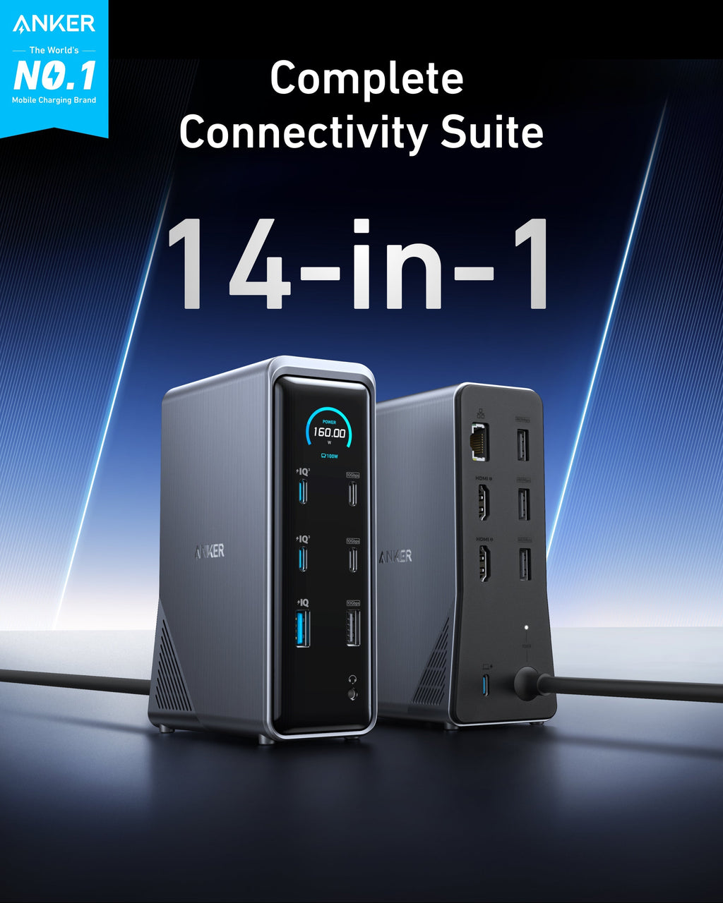 Anker 14-in-1 dock with smart power and multiple ports
