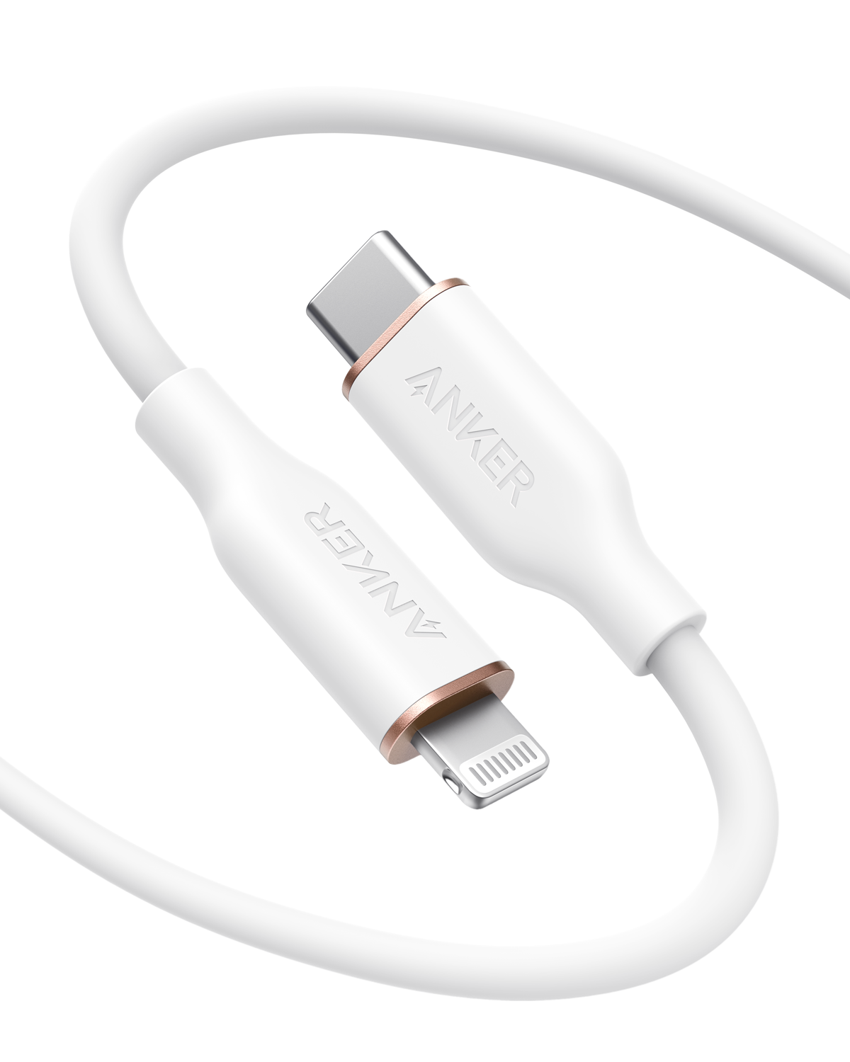 Anker 641 USB-C to Lightning Cable (Flow, Silicone) Q6 6ft / Cloud White