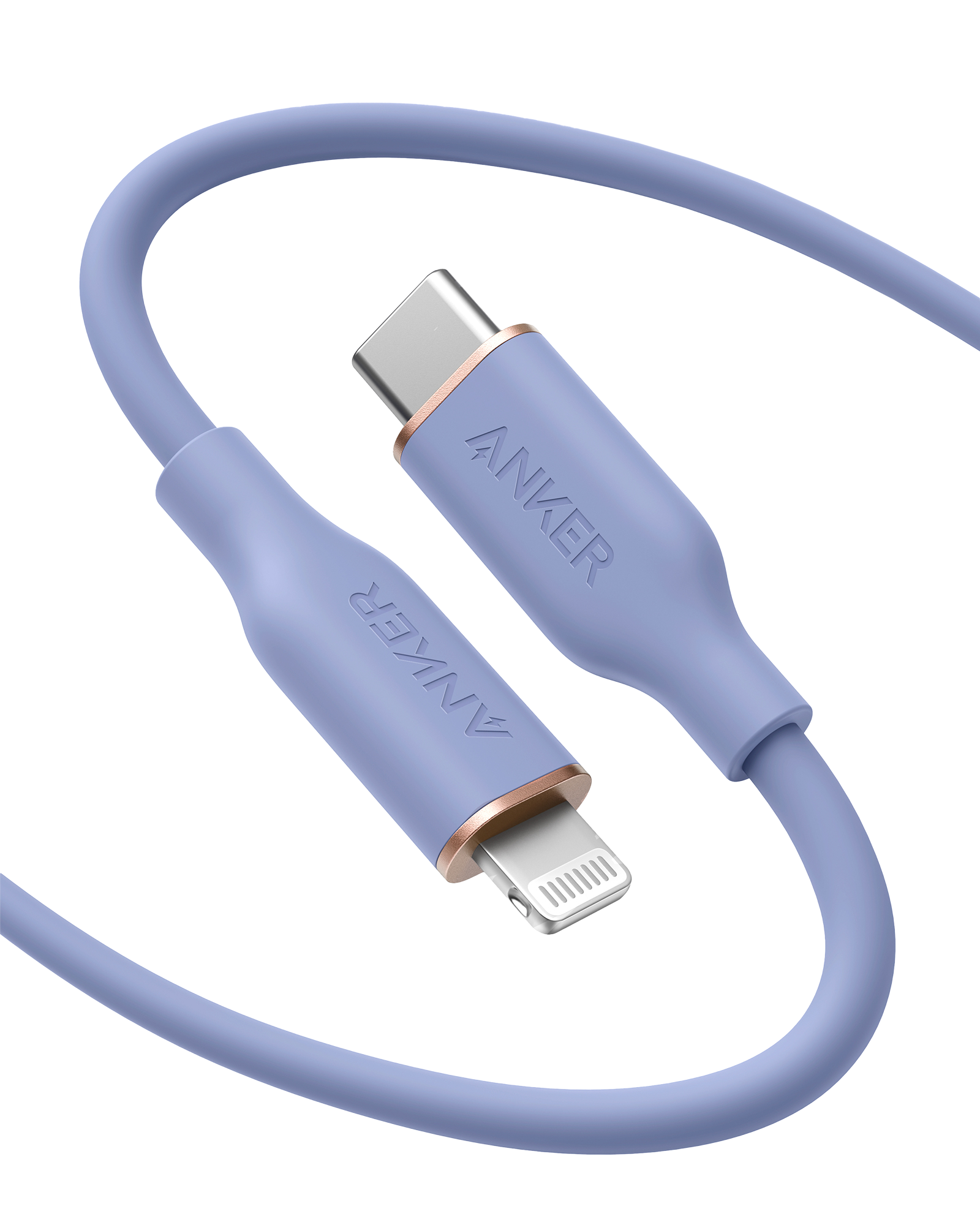 Anker 641 USB-C to Lightning Cable (Flow, Silicone) Q6 6ft / Lavender Grey