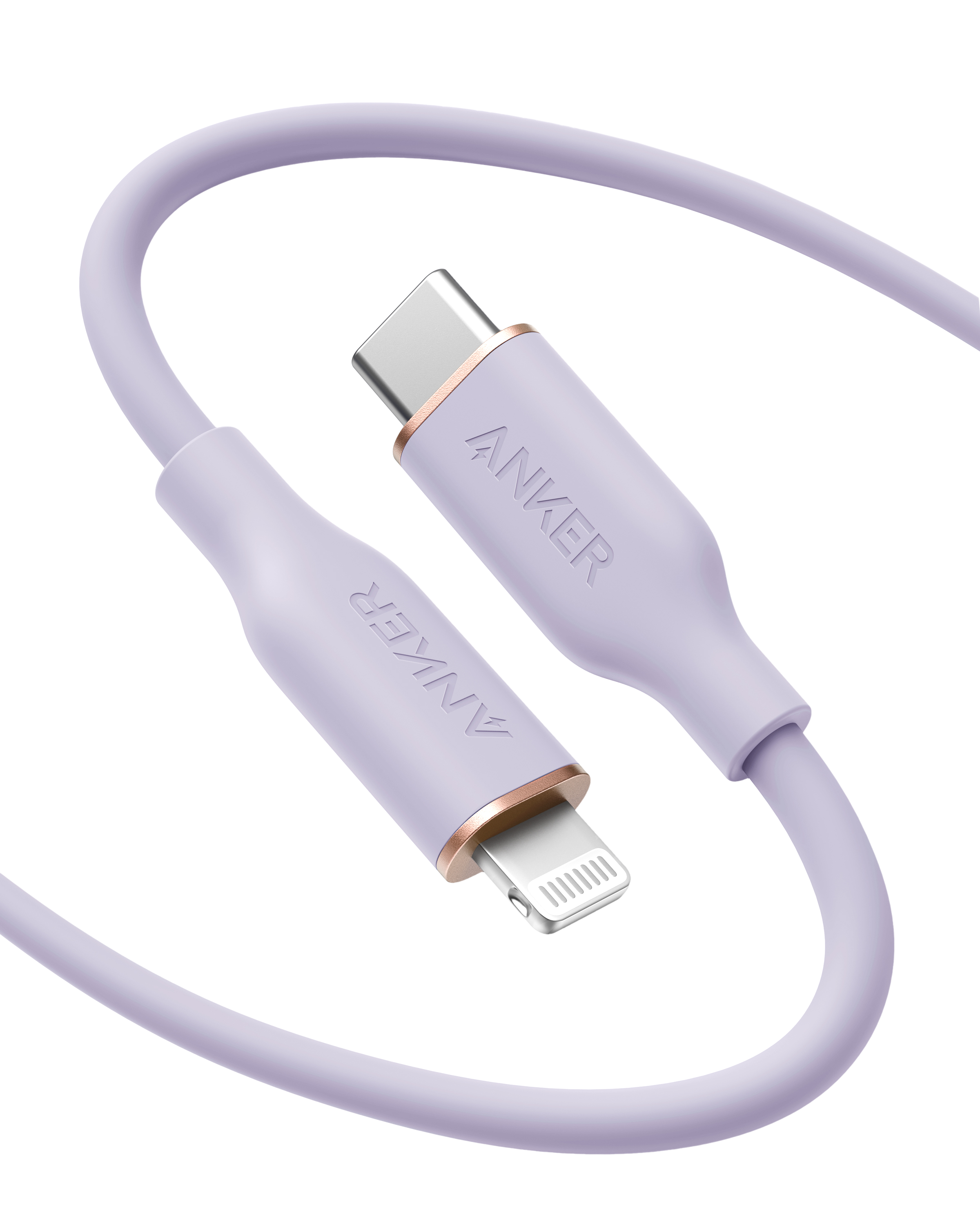 Anker 641 USB-C to Lightning Cable (Flow, Silicone) Q6 6ft / Lilac Purple