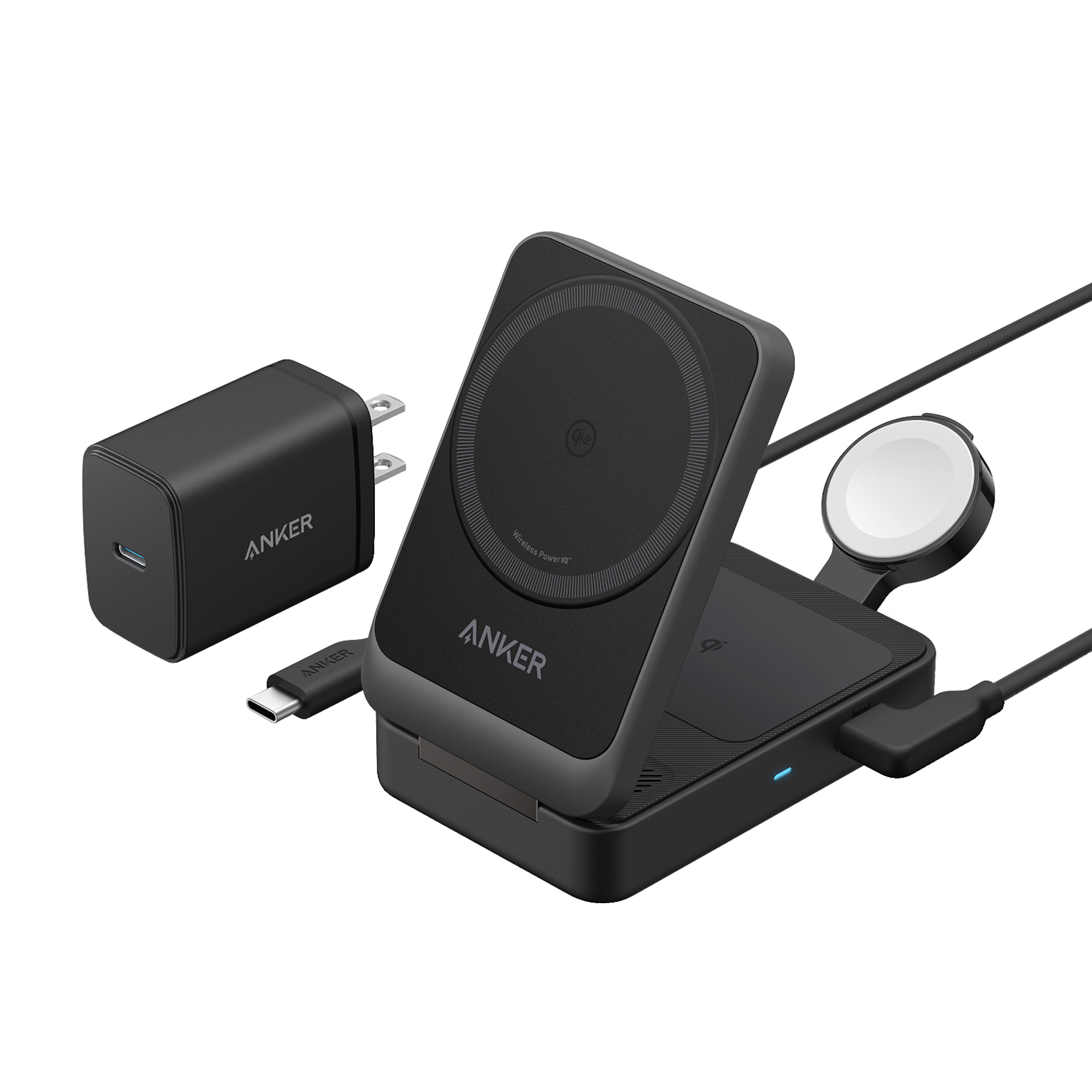 Anker MagGo Wireless Charging Station (Foldable 3-in-1) W5 Black Stone