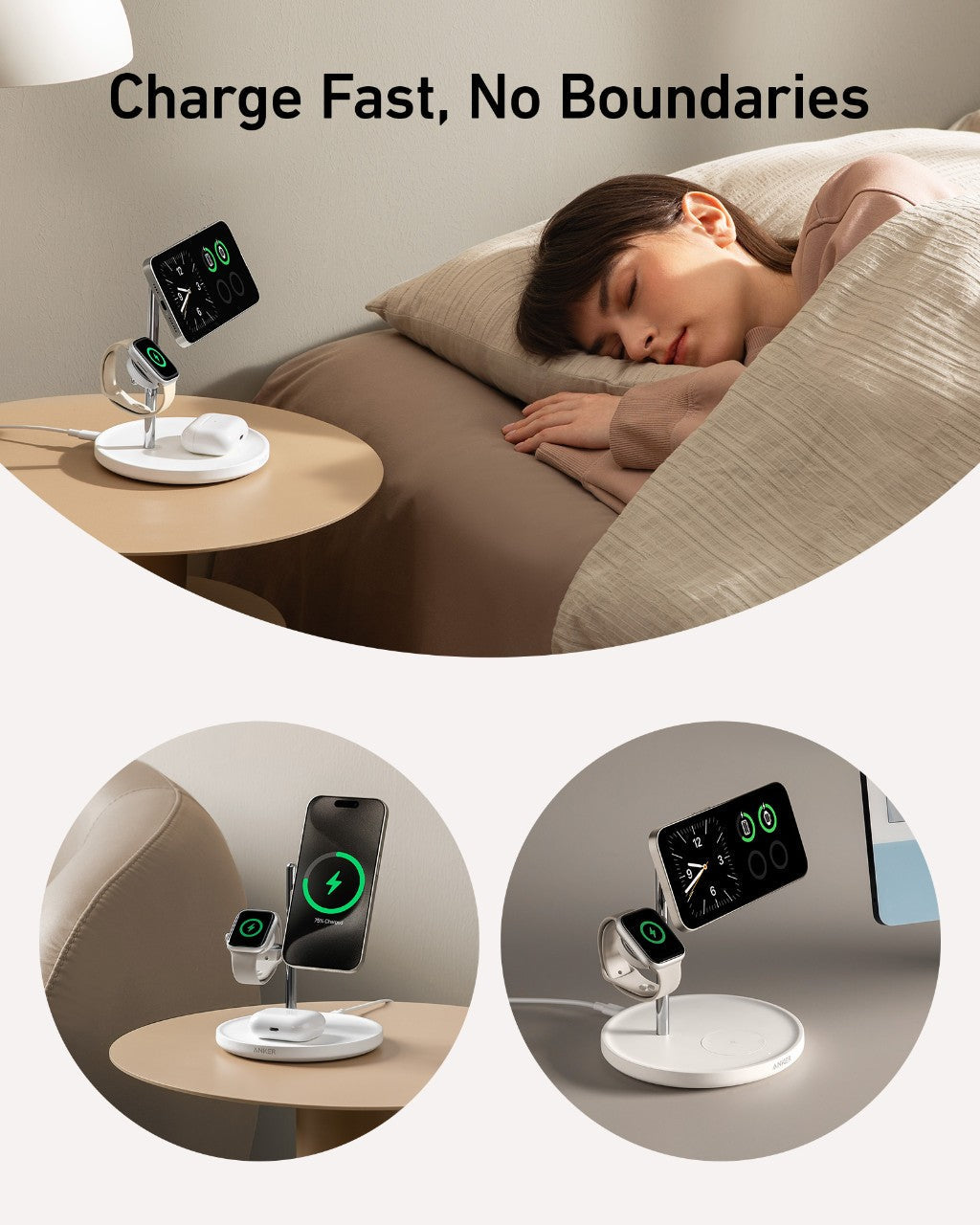 Refurbished Anker MagGo Wireless Charging Station (3-in-1 Stand)