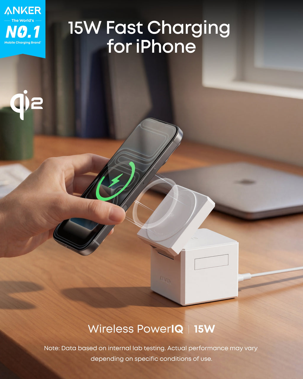 Anker 3-in-1 Cube with Qi2 and Anker 140W 2-in-1 USB-C to USB-C Cable