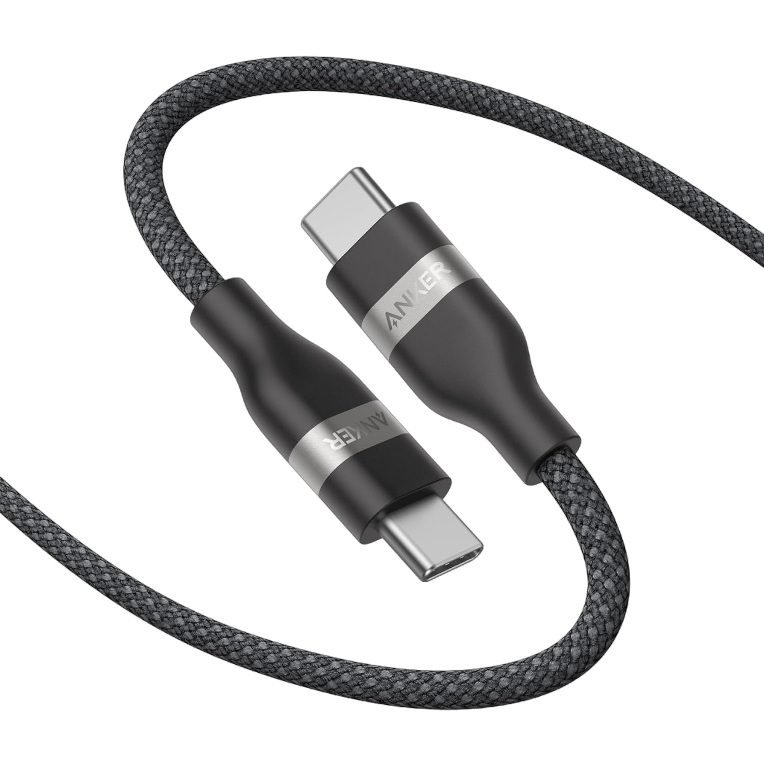 Anker USB-C to USB-C Cable (3 ft / 6 ft, 240W, Upcycled-Braided) W3 10 ft / Black Stone
